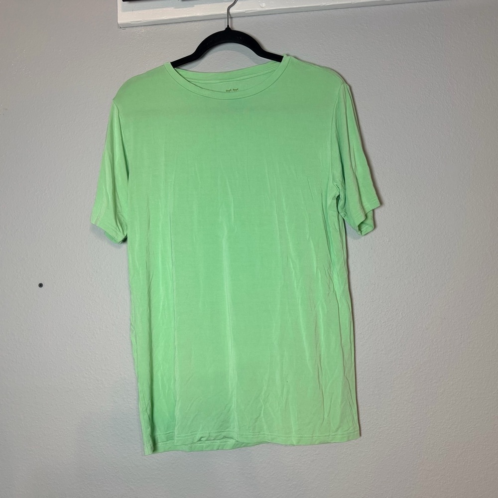 Little Sleepies Adult Bamboo Short Sleeve Top Size Small Light Green